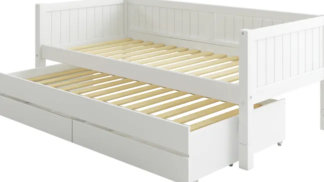 THUKA Nordic Kojenbett Romantic mit Gästebett & 2 Schubladen weiß