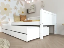 THUKA Nordic Kojenbett Romantic mit Gästebett & 2 Schubladen weiß