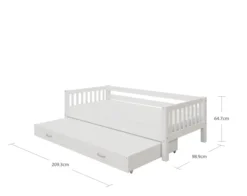 THUKA Nordic Tagesbett Crossbar mit Gästebett weiß