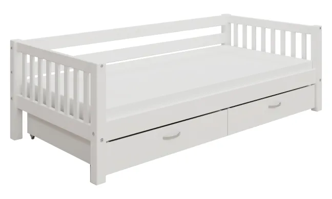 THUKA Nordic Tagesbett Crossbar mit 2 Schubladen weiß
