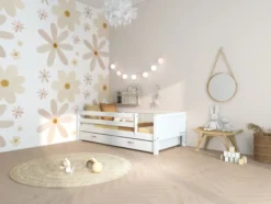 THUKA Nordic Tagesbett Romantic mit 3/4 Absturzsicherung und 2 Schubladen weiß