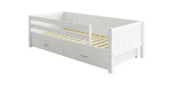 THUKA Nordic Tagesbett Romantic mit 3/4 Absturzsicherung und 2 Schubladen weiß