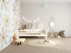THUKA Nordic Tagesbett Romantic mit 3/4 Front und hinterer Absturzsicherung weiß