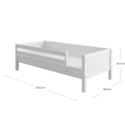 THUKA Nordic Tagesbett Romantic mit 3/4 Front und hinterer Absturzsicherung weiß