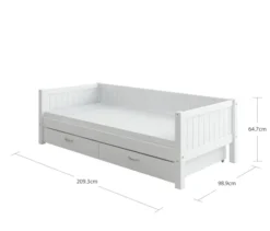 THUKA Nordic Tagesbett Romantic mit 2 Schubladen weiß