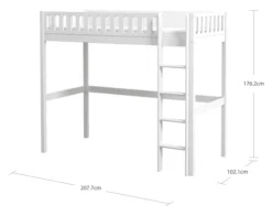 THUKA Viggo Hochbett 90x200cm weiß