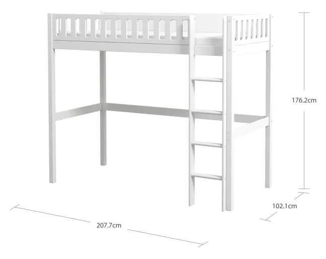 THUKA Viggo Hochbett 90x200cm weiß