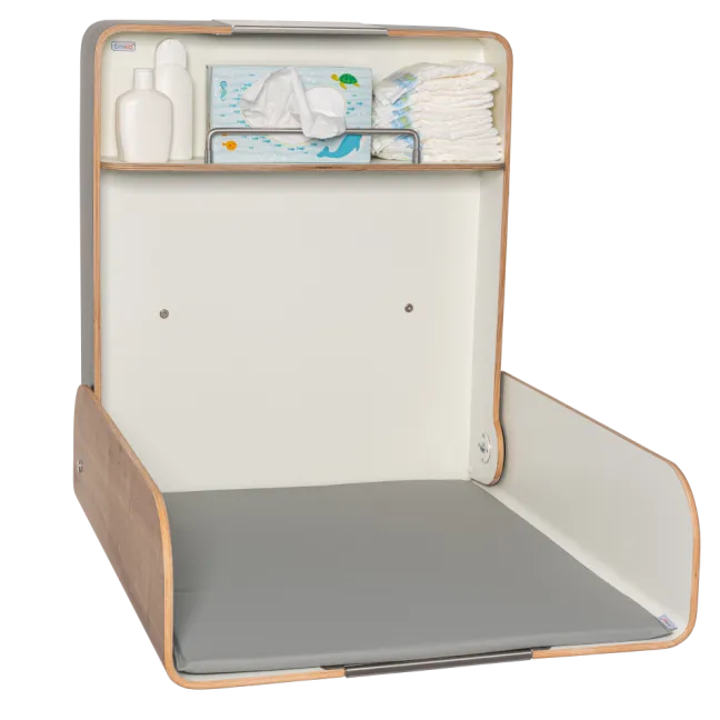 Timkid KAWAmaxi Wickeltisch modern design anthrazit/Eiche Dekor/anthrazit