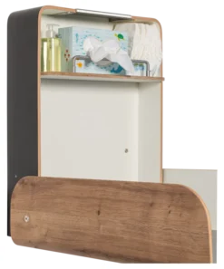 Timkid KAWAmidi Wickeltisch modern and slim weiß/Eiche Dekor/anthrazit