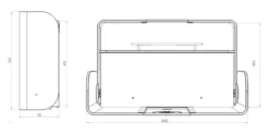 Timkid KAWAQ Wickeltisch horizontal design weiß/Eiche Dekor/anthrazit