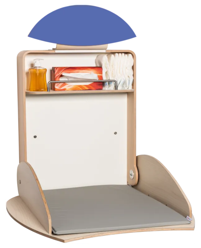 Timkid OWO2.0 Wickeltisch organic design birke/dunkelblau