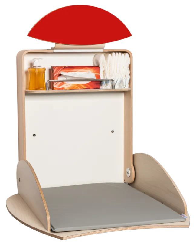 Timkid OWO2.0 Wickeltisch organic design birke/rot