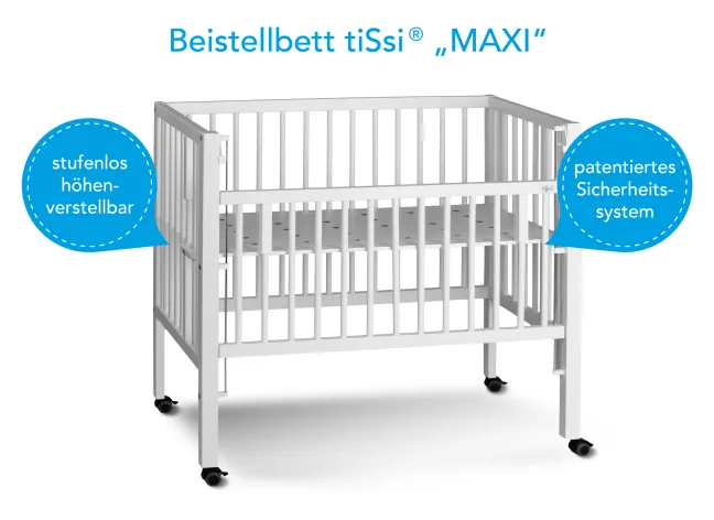tiSsi® Beistellbett MAXI Boxspring Weiß 100335