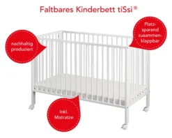 tiSsi® Kinderbett JORI faltbar Weiß 100013
