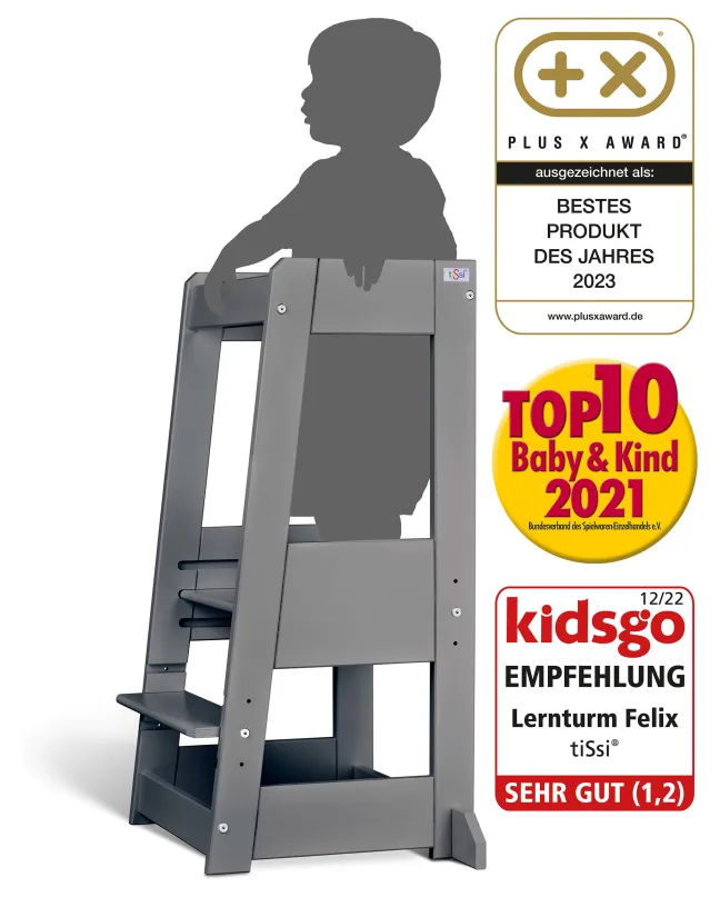 tiSsi® Lernturm FELIX Grau 100341