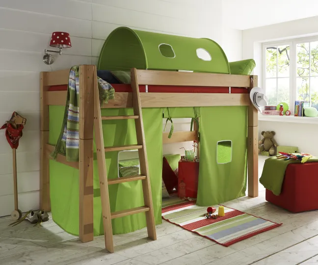 Tobykids Mittelhochbett 90 x 200 cm Buche Bio geölt 1071-B