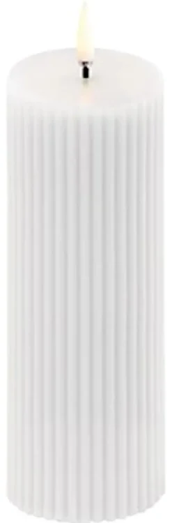 UYUNI LED Kerze Grooved 5,8x15 cm Nordic White