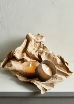 UYUNI LED Kerze im Glas 8x6 cm Beige
