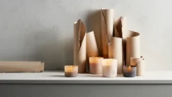 UYUNI LED Kerze im Glas 8x6 cm Beige