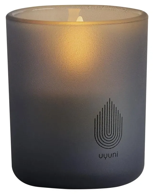 UYUNI LED Kerze im Glas 6x7 cm (2 Stück) grey