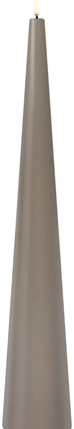UYUNI LED Kerze konisch Smooth 8,3x50 cm Sandstone