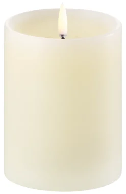 UYUNI LED Kerze mit Rand Smooth 7,8x10 cm Ivory