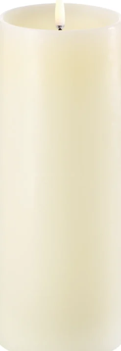 UYUNI LED Kerze mit Rand Smooth 7,8x20 cm Ivory