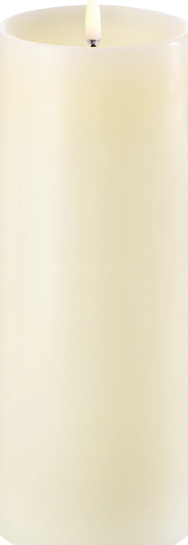 UYUNI LED Kerze mit Rand Smooth 7,8x20 cm Ivory