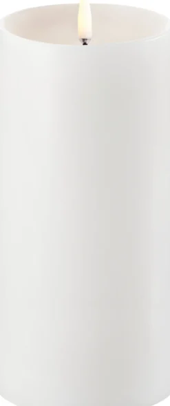 UYUNI LED Kerze mit Rand Smooth 7,8x15 cm Nordic White