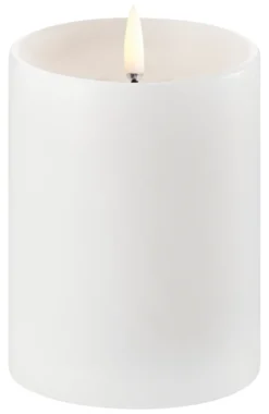UYUNI LED Kerze mit Rand Smooth 7,8x10 cm Nordic White
