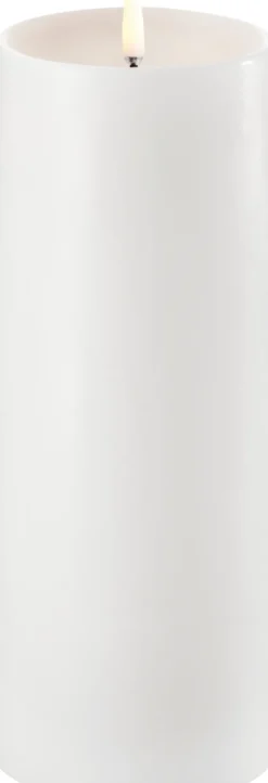 UYUNI LED Kerze mit Rand Smooth 7,8x20 cm Nordic White