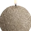 UYUNI LED Kerze rund Glitzer 7x7 cm Champagner