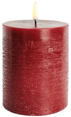 UYUNI LED Kerze Rustic 7,8x10 cm Carmine Red