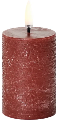 UYUNI LED Kerze Rustic 5x7,5 cm Carmine Red