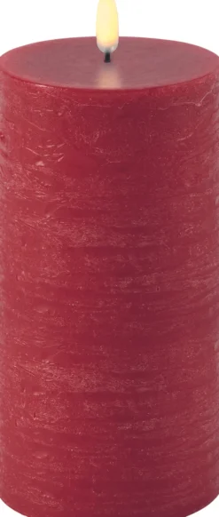 UYUNI LED Kerze Rustic 7,8x15 cm Carmine Red