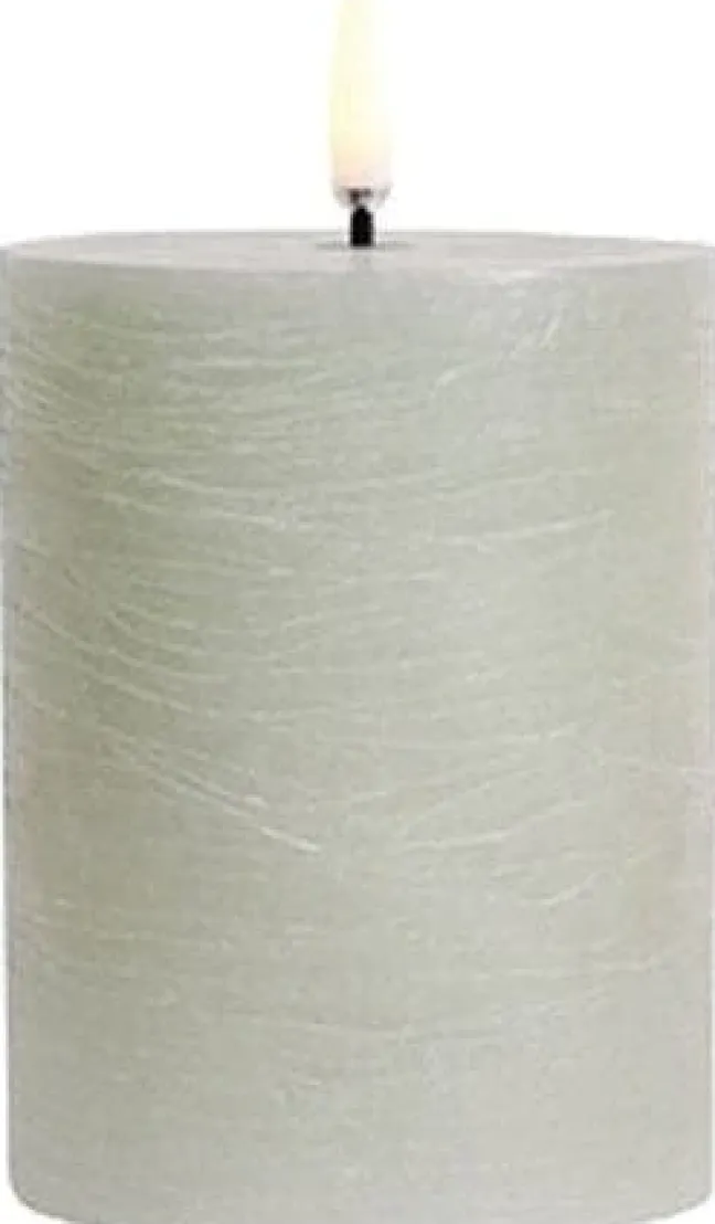 UYUNI LED Kerze Rustic 7,8x10 cm Dusty Green