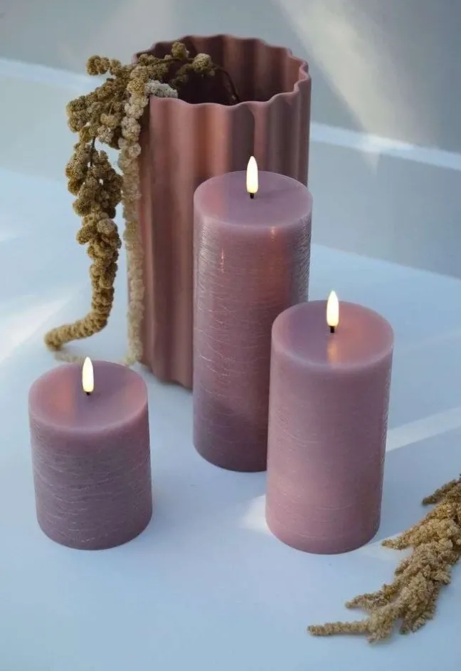 UYUNI LED Kerze Rustic 7,8x10 cm Dusty rose Sale