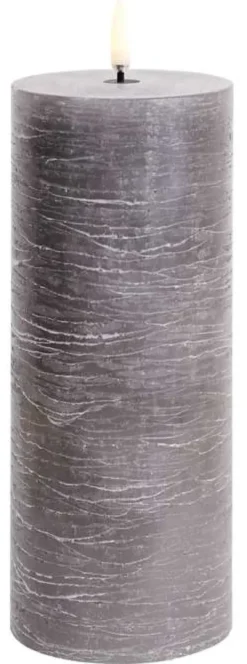 UYUNI LED Kerze Rustic 7,8x20 cm Grey