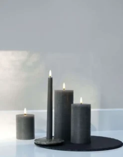 UYUNI LED Kerze Rustic 7,8x10 cm Grey