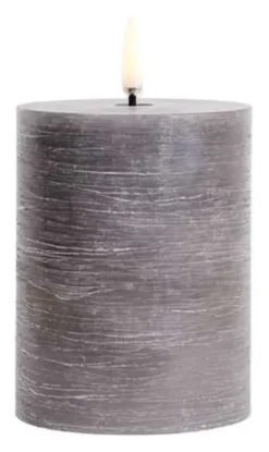 UYUNI LED Kerze Rustic 7,8x10 cm Grey