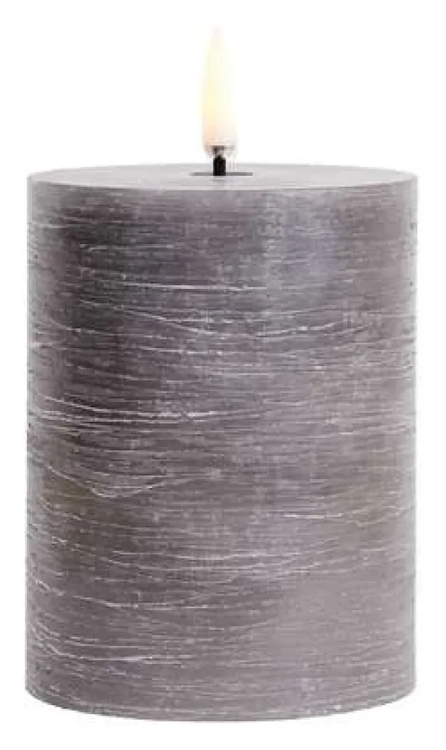 UYUNI LED Kerze Rustic 7,8x10 cm Grey