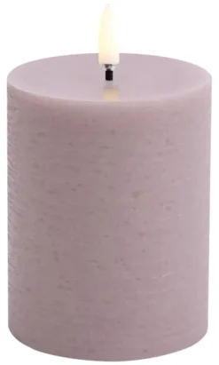 UYUNI LED Kerze Rustic 7,8x10 cm Light Lavender