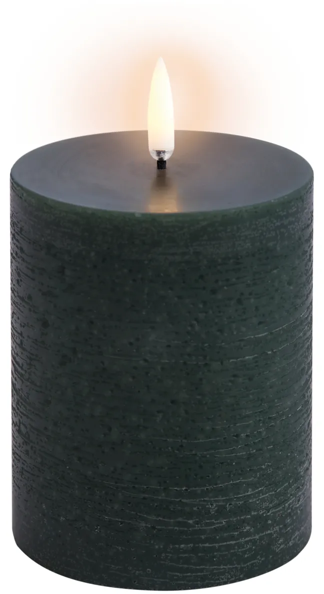 UYUNI LED Kerze Rustic 7,8x10 cm Pine Green