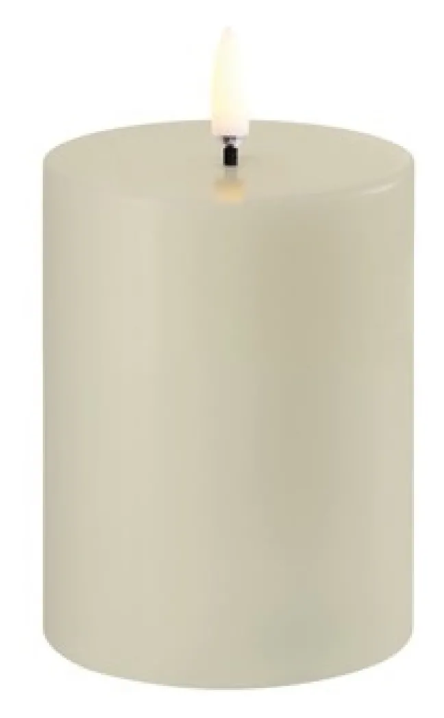 UYUNI LED Kerze Smooth 7,8x10 cm Oyster Grey