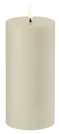 UYUNI LED Kerze Smooth 7,8x15 cm Oyster Grey