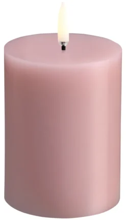 UYUNI LED Kerze Smooth 7,8x10 cm Rose Powder