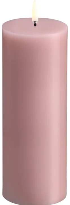 UYUNI LED Kerze Smooth 7,8x20 cm Rose Powder