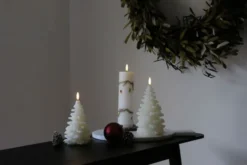 UYUNI LED Kerze Weihnachtsbaum Smooth 10x15 cm Ivory