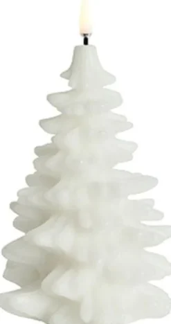 UYUNI LED Kerze Weihnachtsbaum Smooth 10x15 cm Nordic White