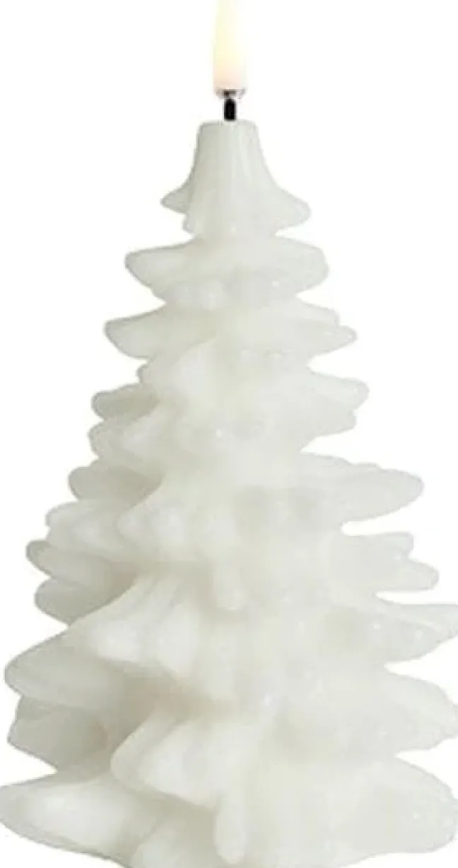 UYUNI LED Kerze Weihnachtsbaum Smooth 10x15 cm Nordic White